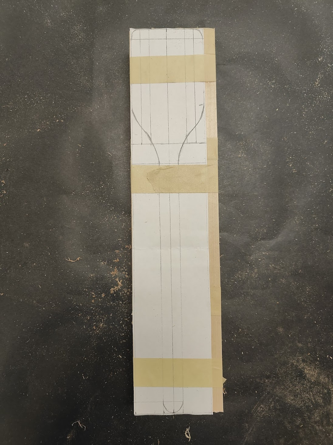 A picture of my top view prepped for cutting.